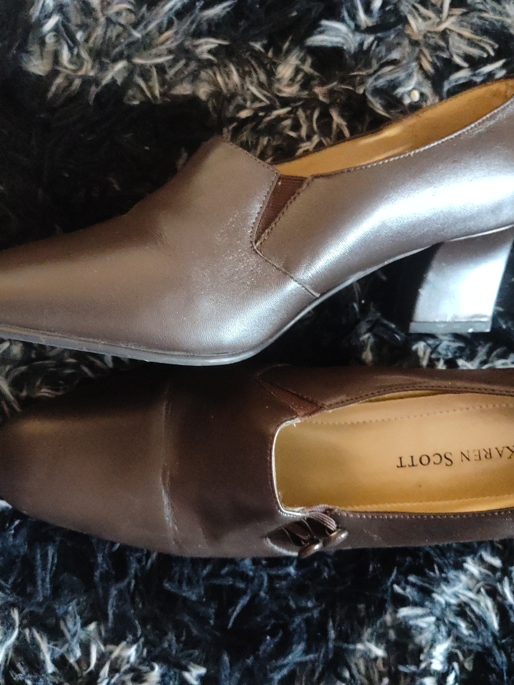 Karen Scott Brown Low Block Heel Slip-On Pumps